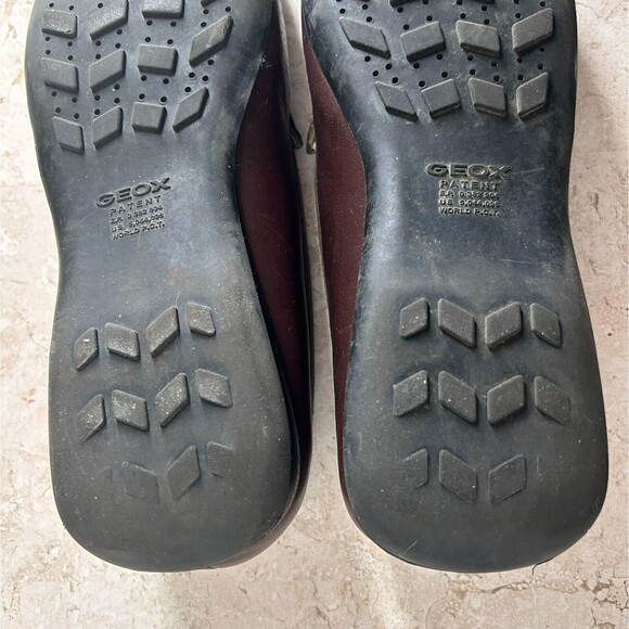 Geox Respira Comfort Shoes Euro 41 Brown Leather Loafers 10 10.5 Square Toe - Picture 11 of 12